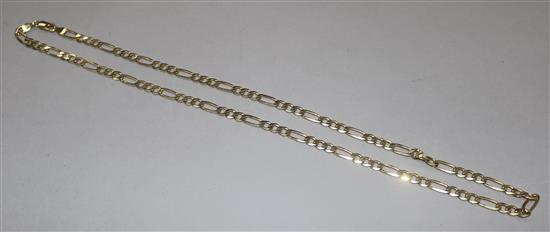 A 9ct gold curb link chain, 54cm.